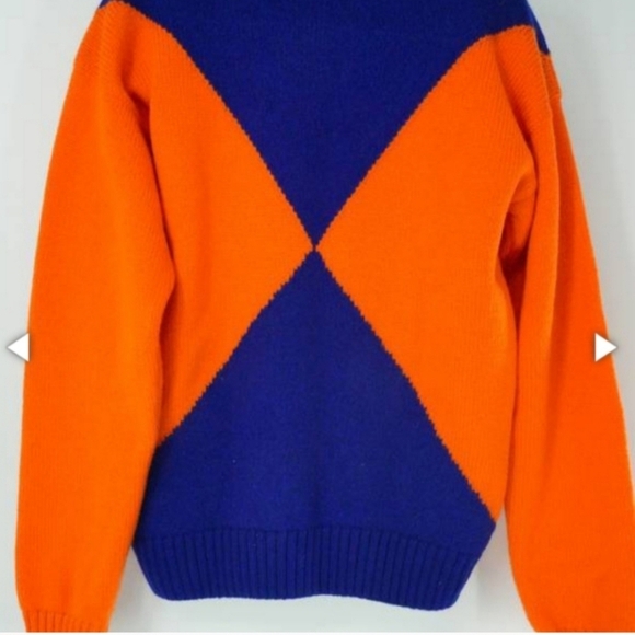 Gucci wool sweater kids size 5 orange blue UFO spaceship diamond print - Picture 2 of 7